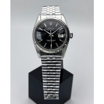 36mm • 1979 Rolex DateJust 16014 Black Dial White Gold Bezel